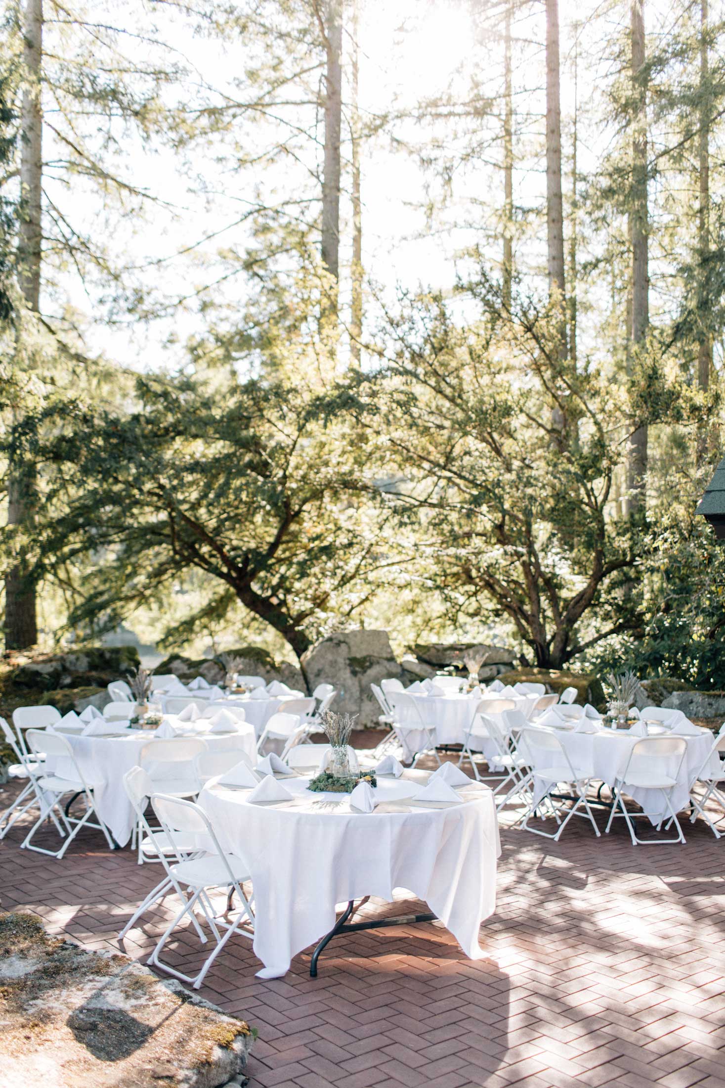 Wedding tables on patio